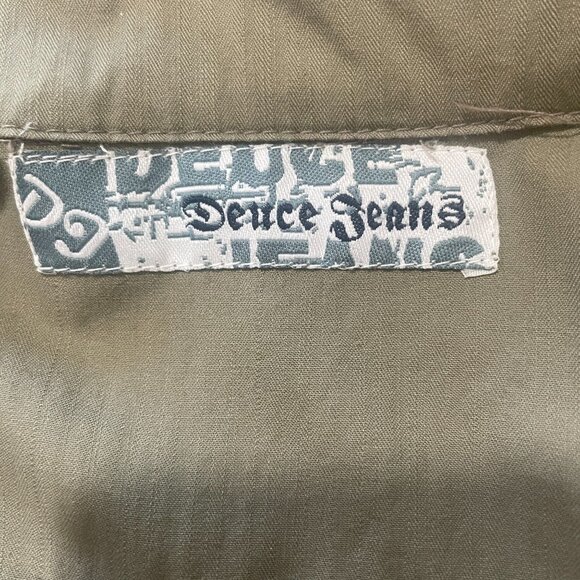 Deuce Jeans Utility Shirt Dress Army Green Button Front Cotton Safari Gorpcore M - Picture 3 of 12